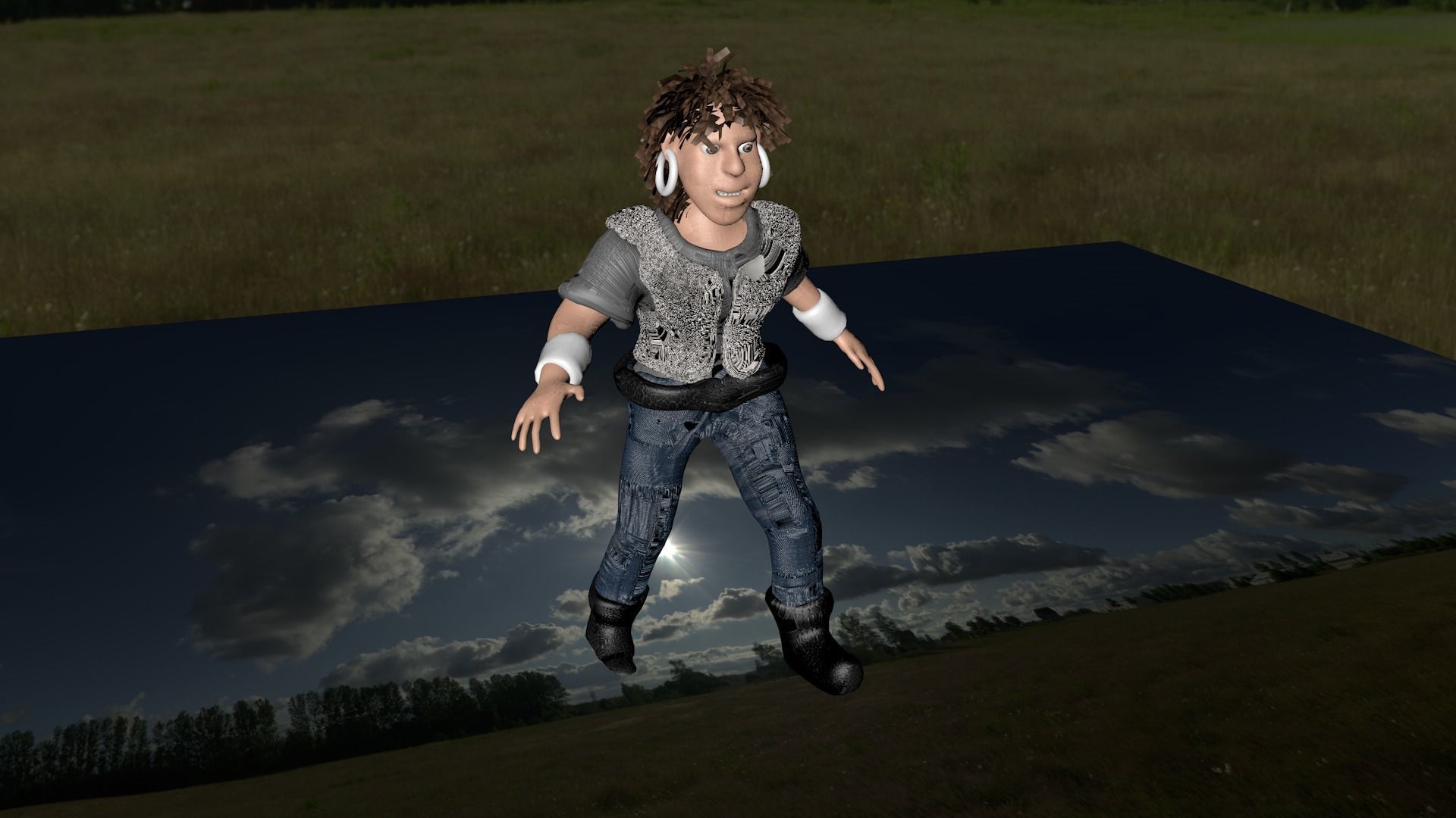 Female 3d model rigged              Low-poly 3D model_2