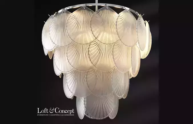 Glass Shells Suspension Chandelier