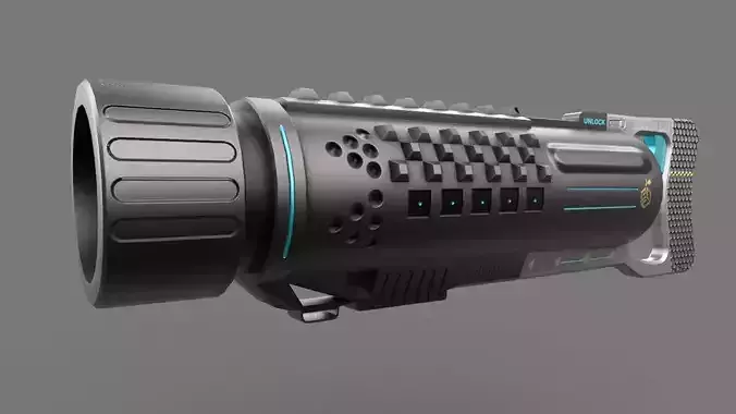 3D GRENADE LAUNCHER Low-poly 3D model