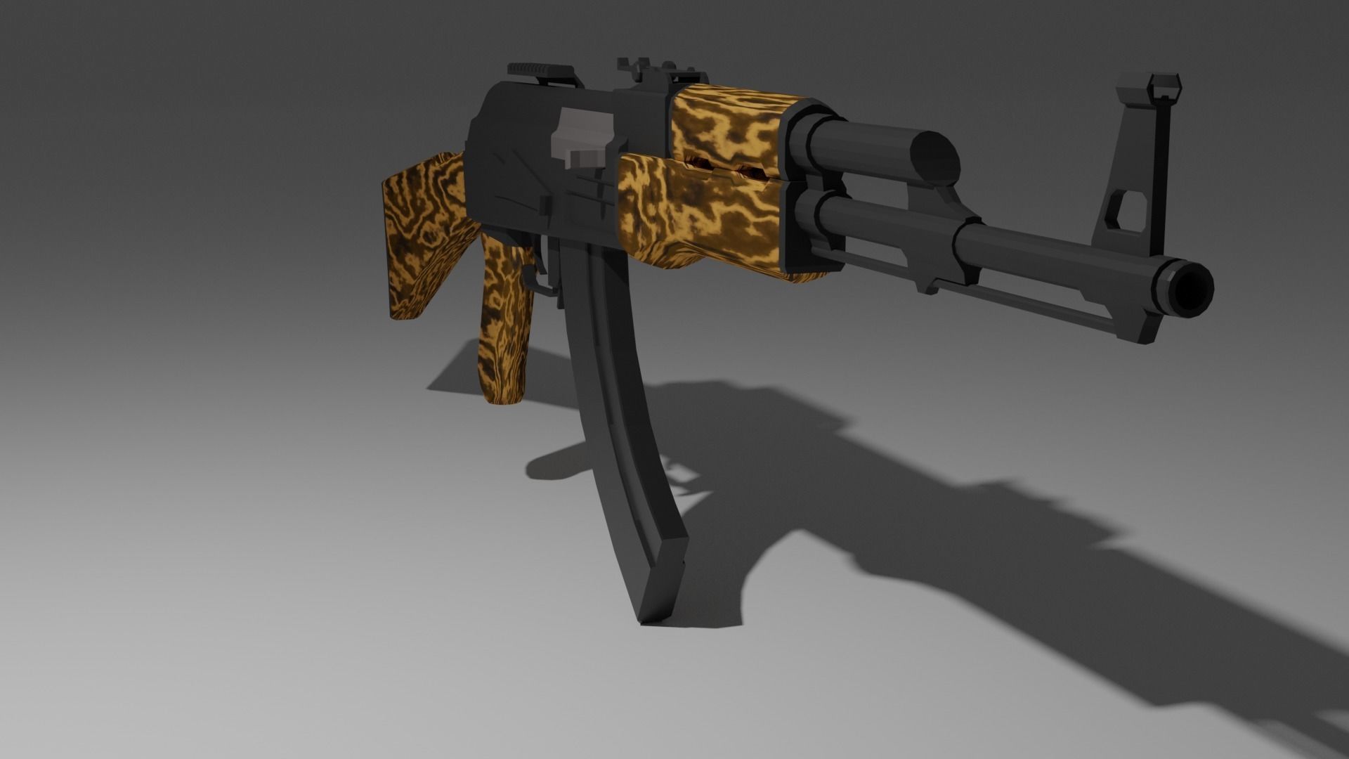 AK-47 GUN WEAPON 3D model_2