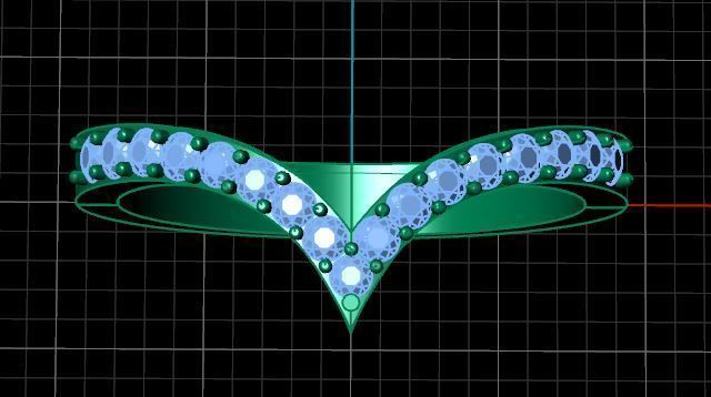 Designed Diamond Golden Engagement Ring  3D print model_6