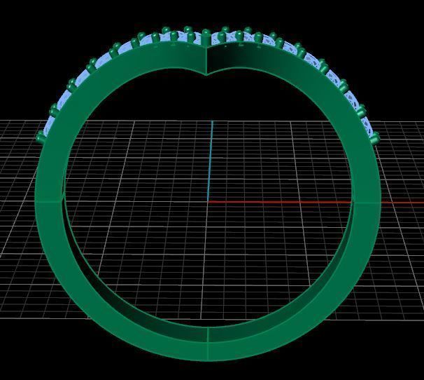 Designed Diamond Golden Engagement Ring  3D print model_7