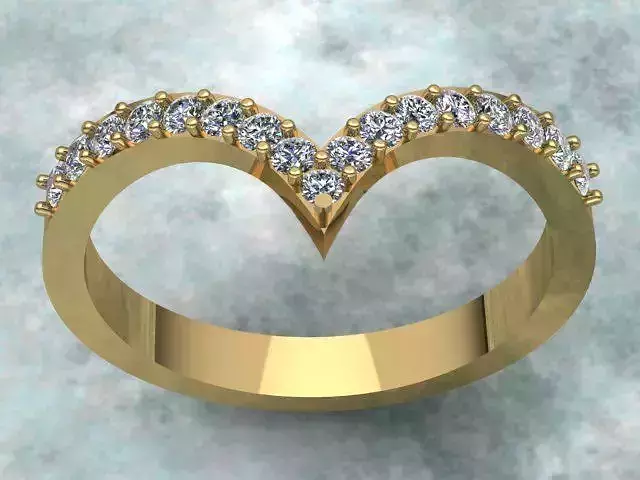 Designed Diamond Golden Engagement Ring  3D print model