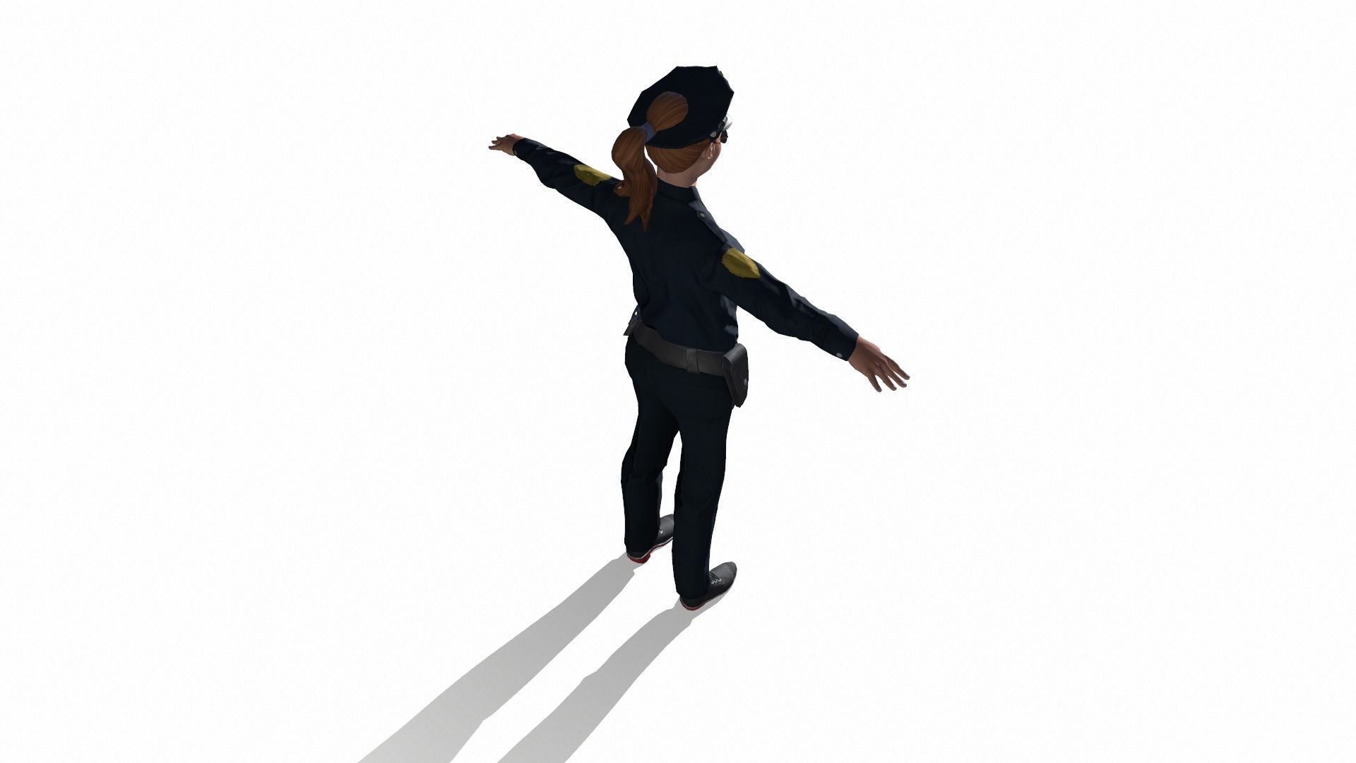 Character female police officer cop 3D model_11