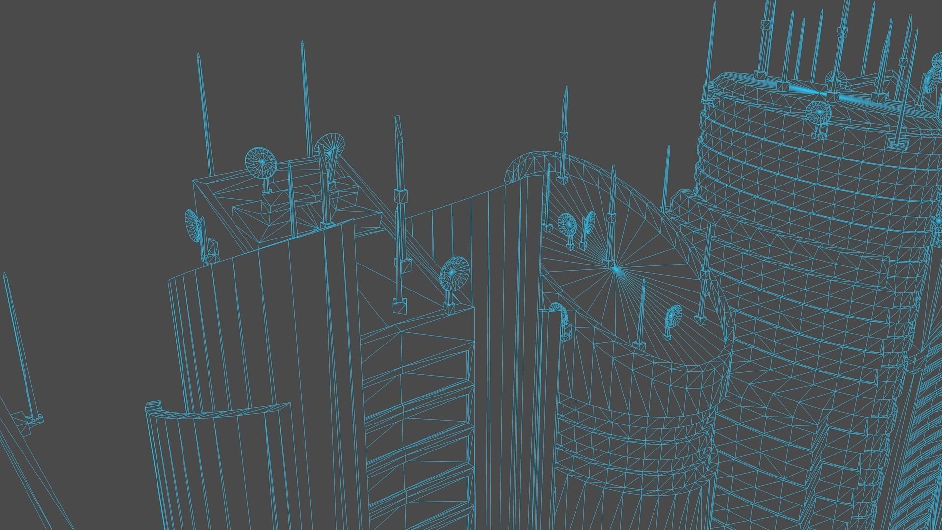 10 LOWPOLY GAME READY SCIFI BUILDINGS PACK Low-poly 3D model_24