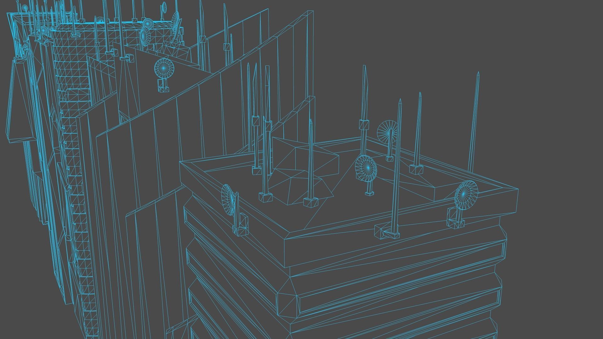 10 LOWPOLY GAME READY SCIFI BUILDINGS PACK Low-poly 3D model_23