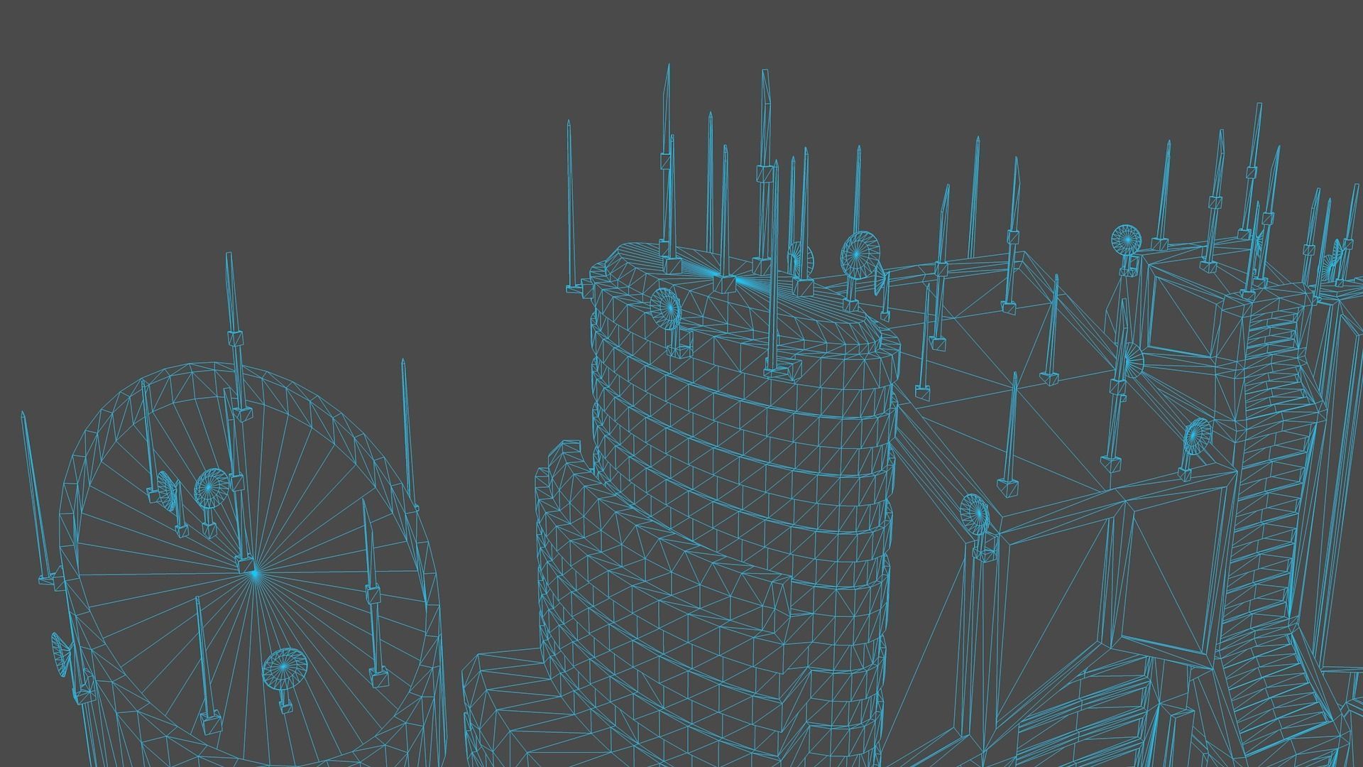 10 LOWPOLY GAME READY SCIFI BUILDINGS PACK Low-poly 3D model_25