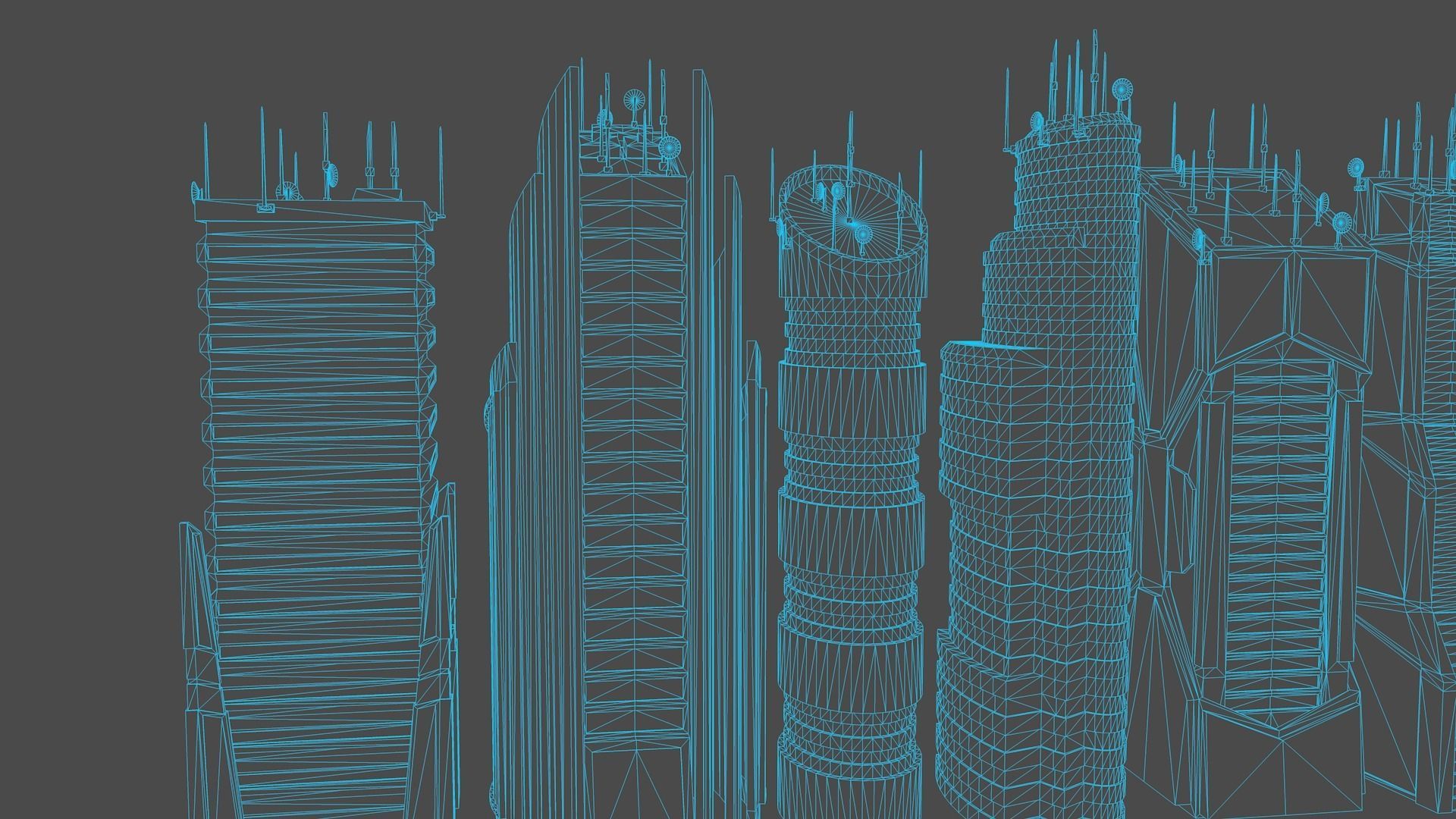 10 LOWPOLY GAME READY SCIFI BUILDINGS PACK Low-poly 3D model_20