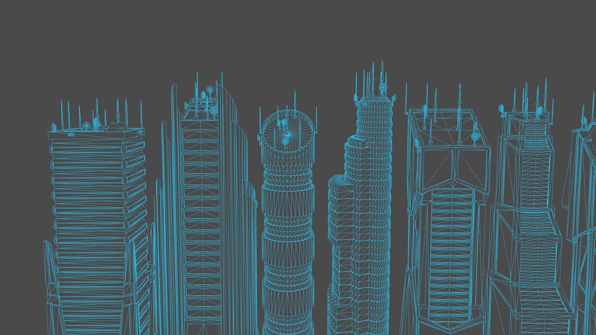 10 LOWPOLY GAME READY SCIFI BUILDINGS PACK Low-poly 3D model_18