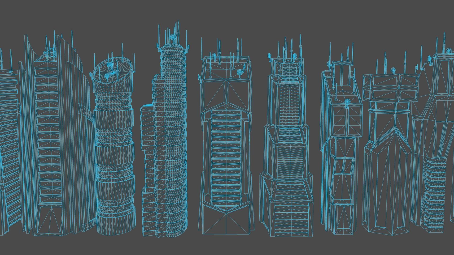 10 LOWPOLY GAME READY SCIFI BUILDINGS PACK Low-poly 3D model_19