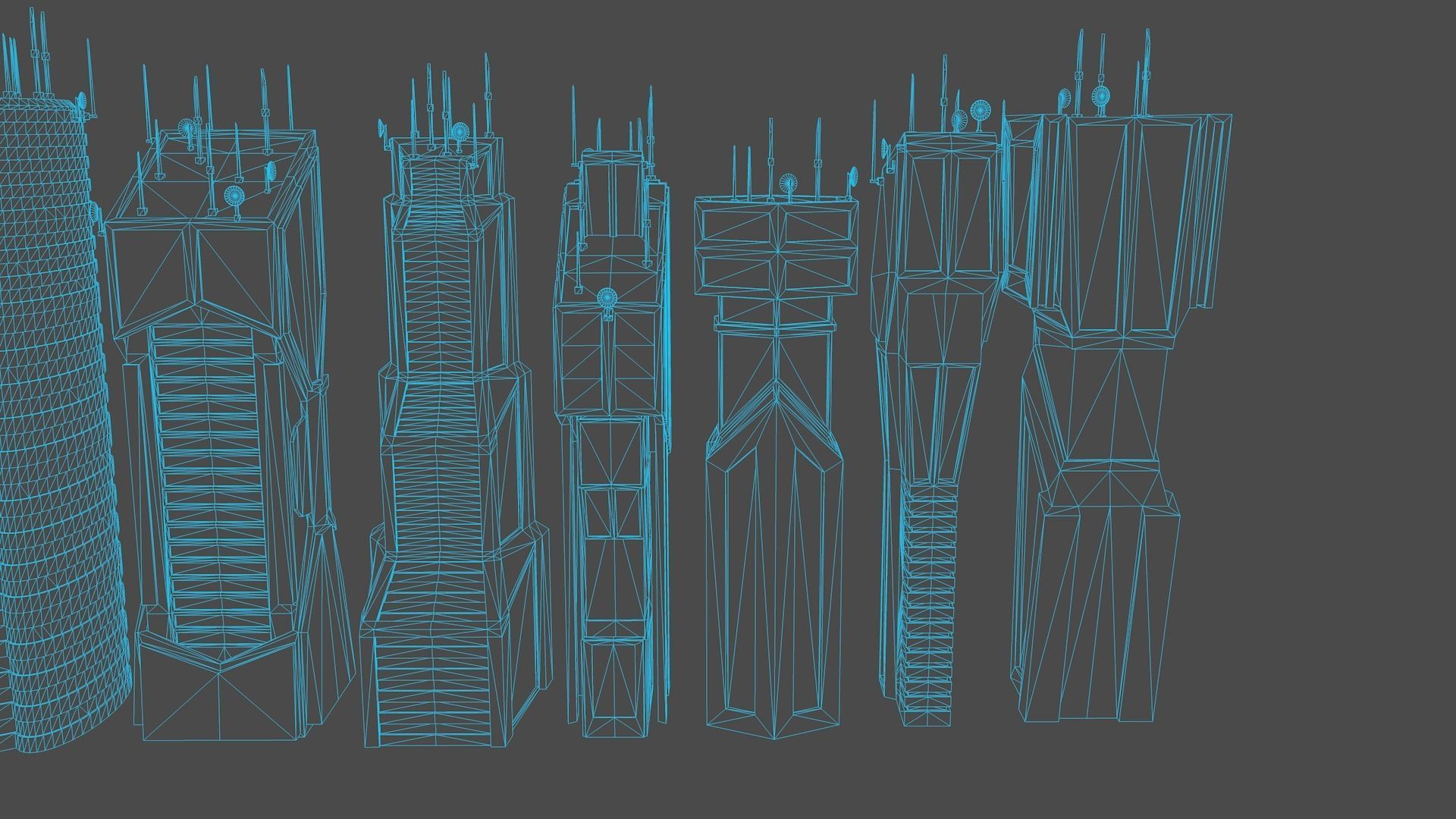 10 LOWPOLY GAME READY SCIFI BUILDINGS PACK Low-poly 3D model_14