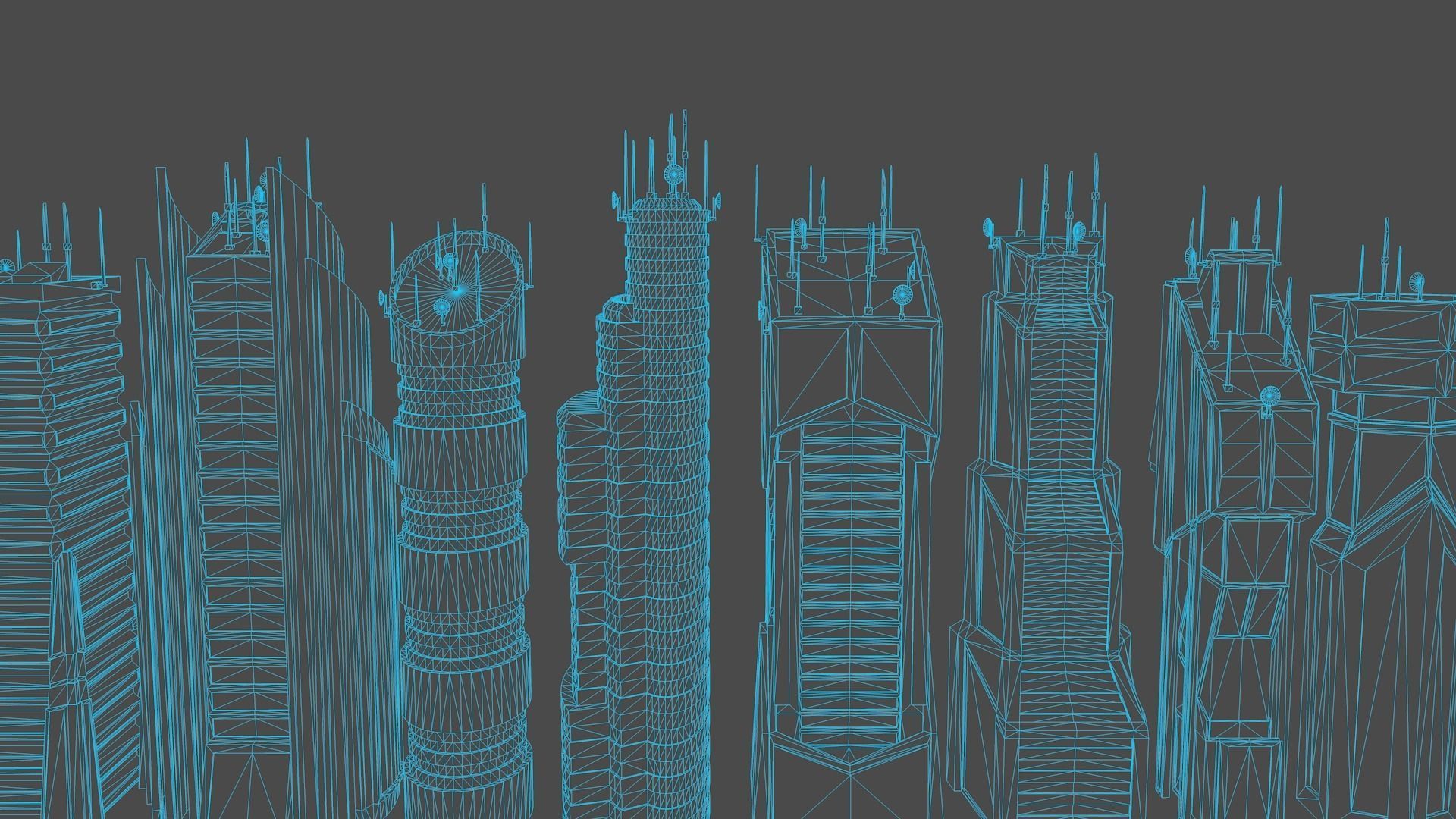 10 LOWPOLY GAME READY SCIFI BUILDINGS PACK Low-poly 3D model_17