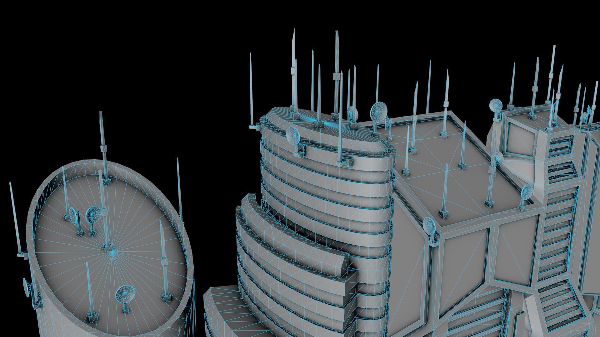 10 LOWPOLY GAME READY SCIFI BUILDINGS PACK Low-poly 3D model_41