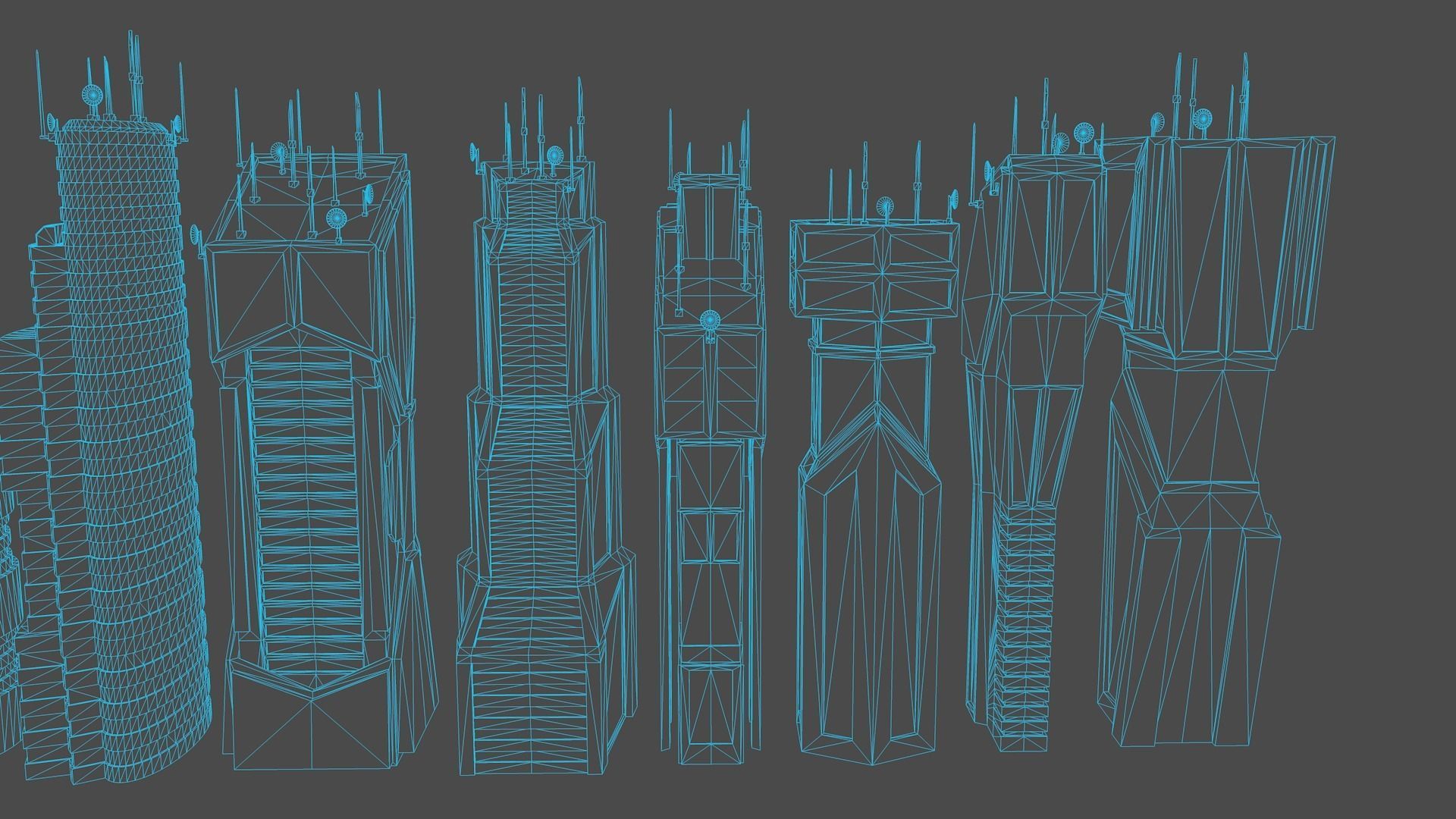 10 LOWPOLY GAME READY SCIFI BUILDINGS PACK Low-poly 3D model_15