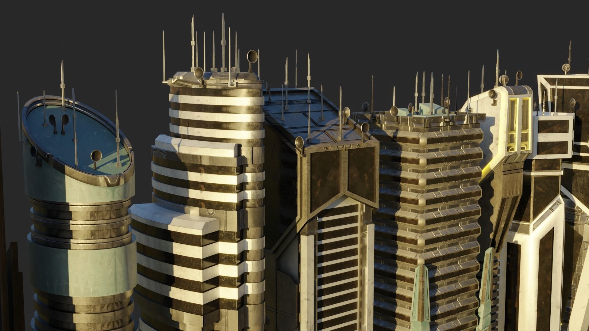 10 LOWPOLY GAME READY SCIFI BUILDINGS PACK Low-poly 3D model_12