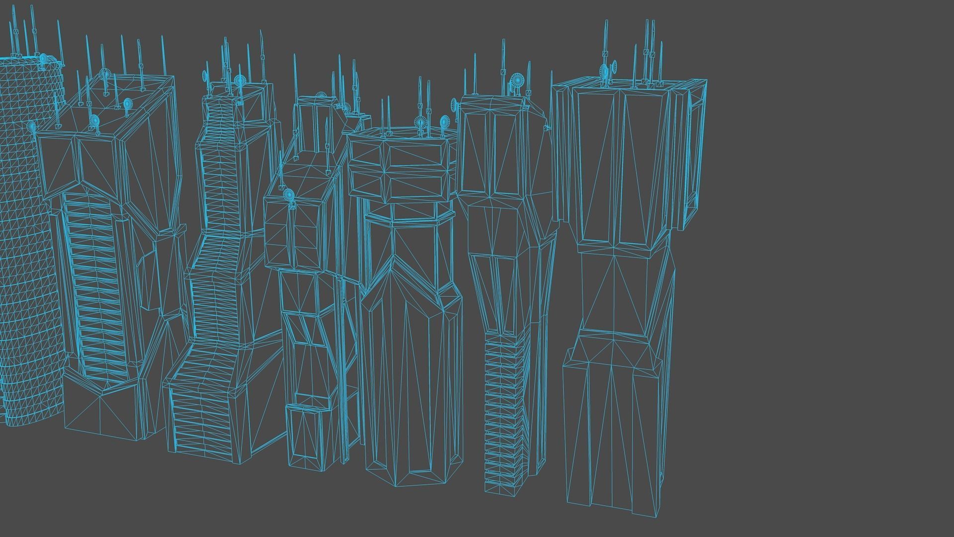 10 LOWPOLY GAME READY SCIFI BUILDINGS PACK Low-poly 3D model_13