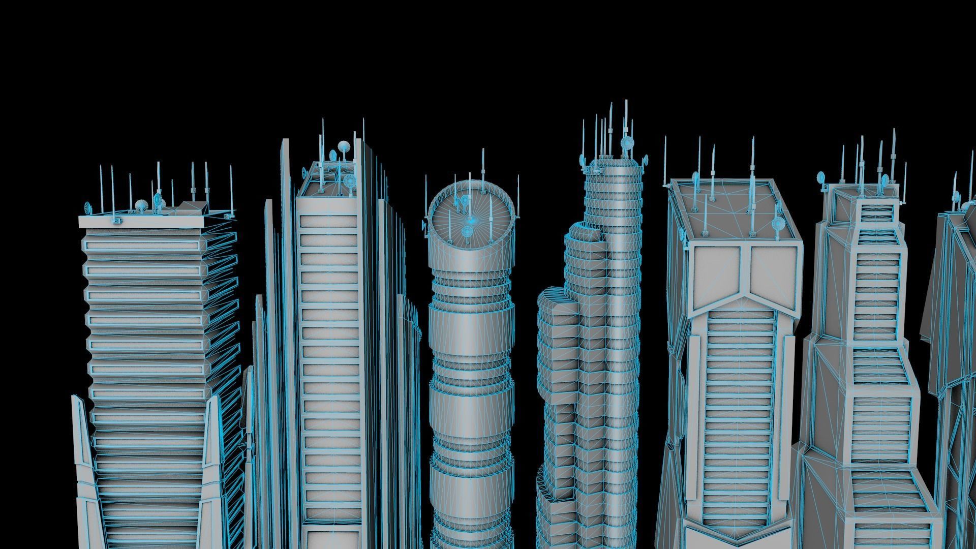 10 LOWPOLY GAME READY SCIFI BUILDINGS PACK Low-poly 3D model_34