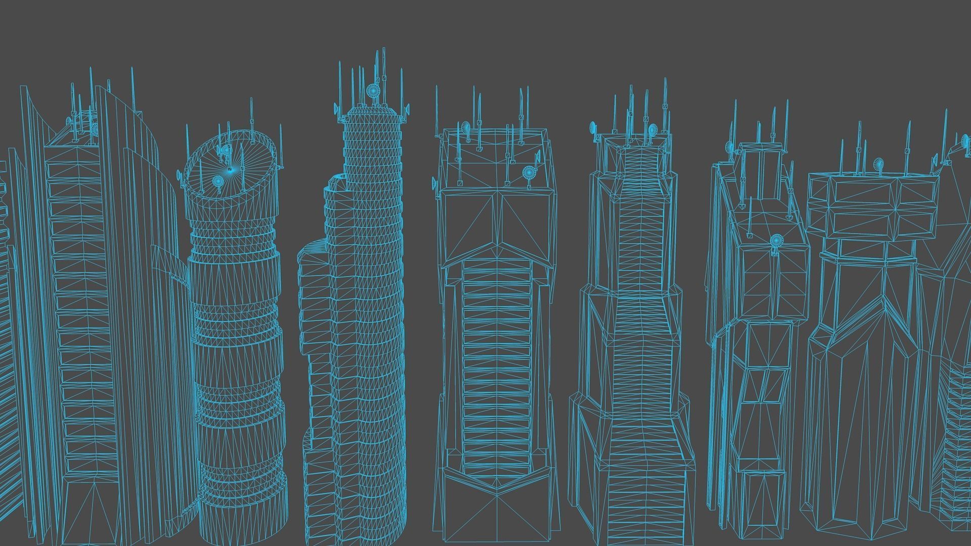 10 LOWPOLY GAME READY SCIFI BUILDINGS PACK Low-poly 3D model_16