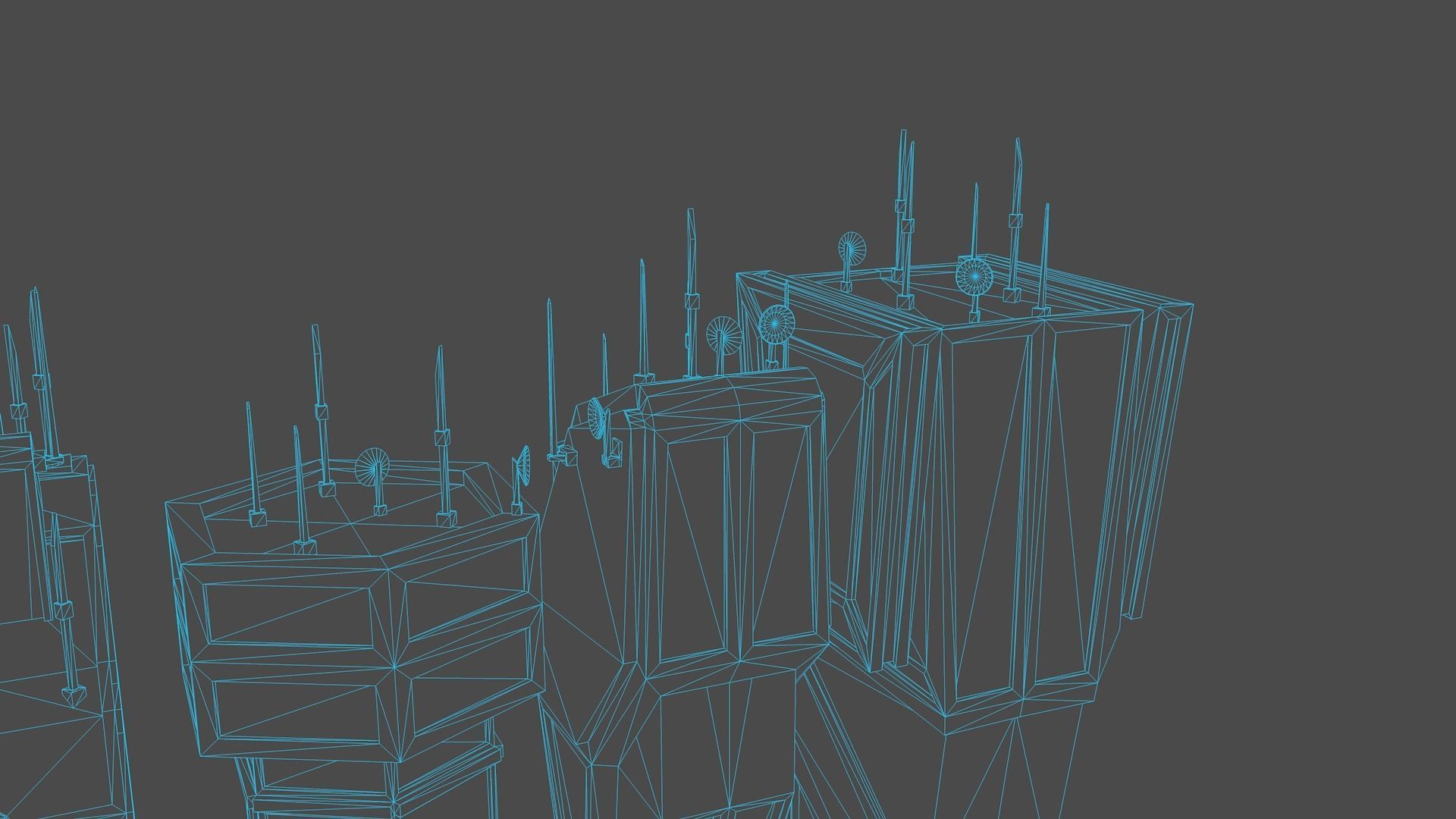 10 LOWPOLY GAME READY SCIFI BUILDINGS PACK Low-poly 3D model_27