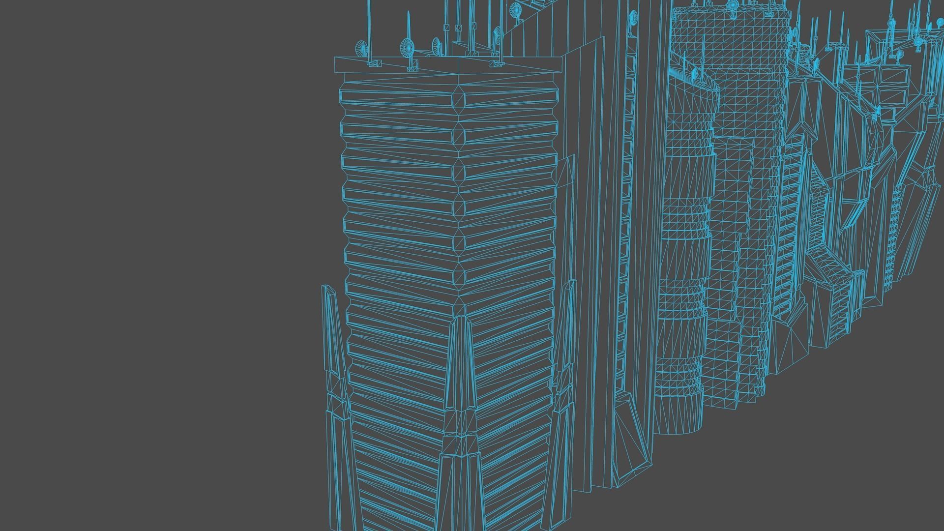 10 LOWPOLY GAME READY SCIFI BUILDINGS PACK Low-poly 3D model_22