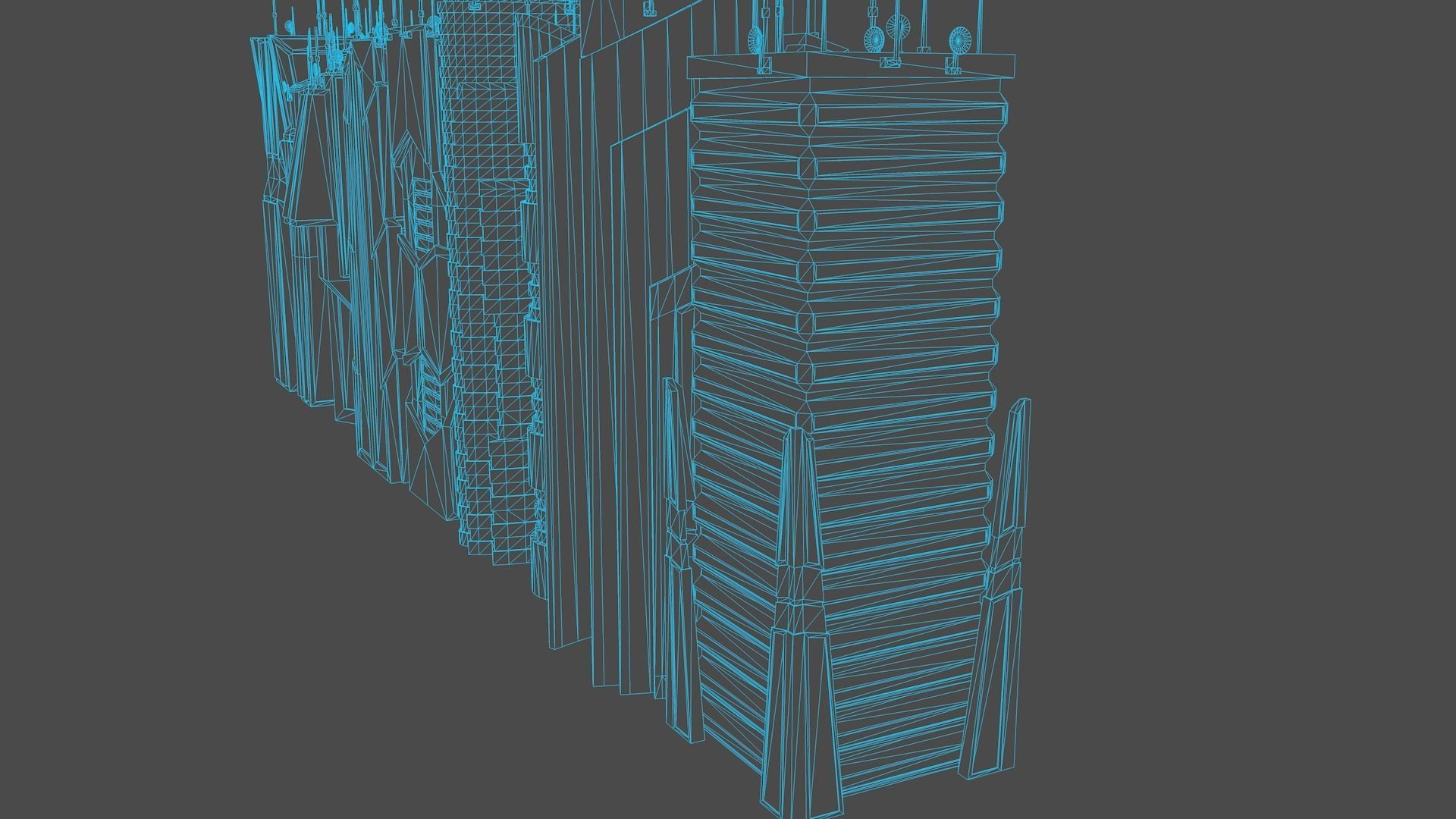 10 LOWPOLY GAME READY SCIFI BUILDINGS PACK Low-poly 3D model_21