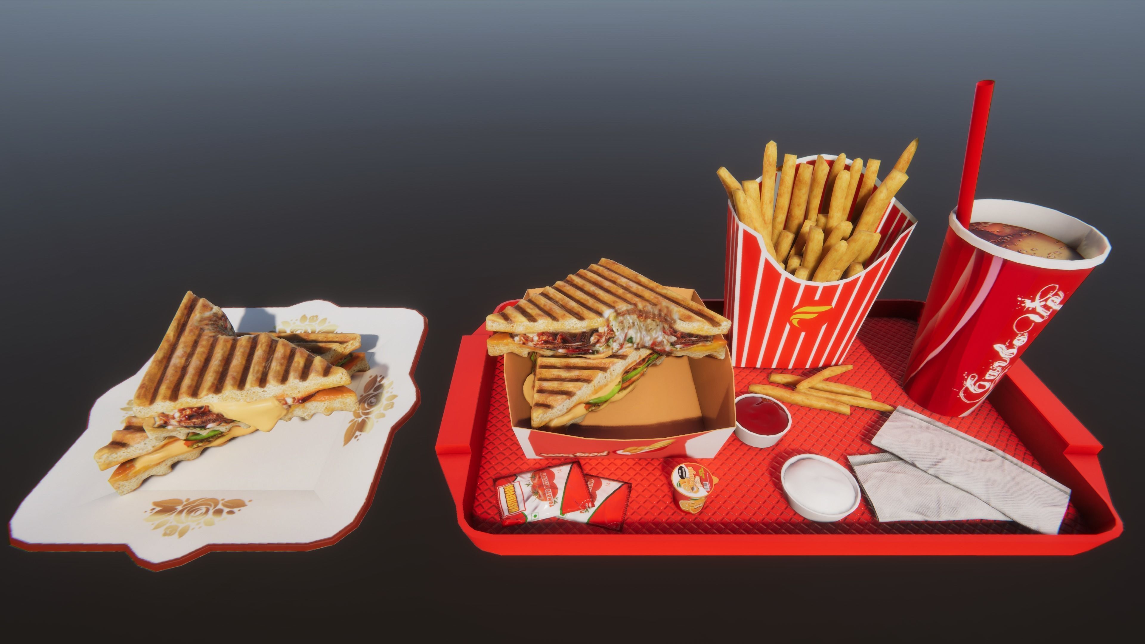 Sandwich Combo Pack Low-poly 3D model_16