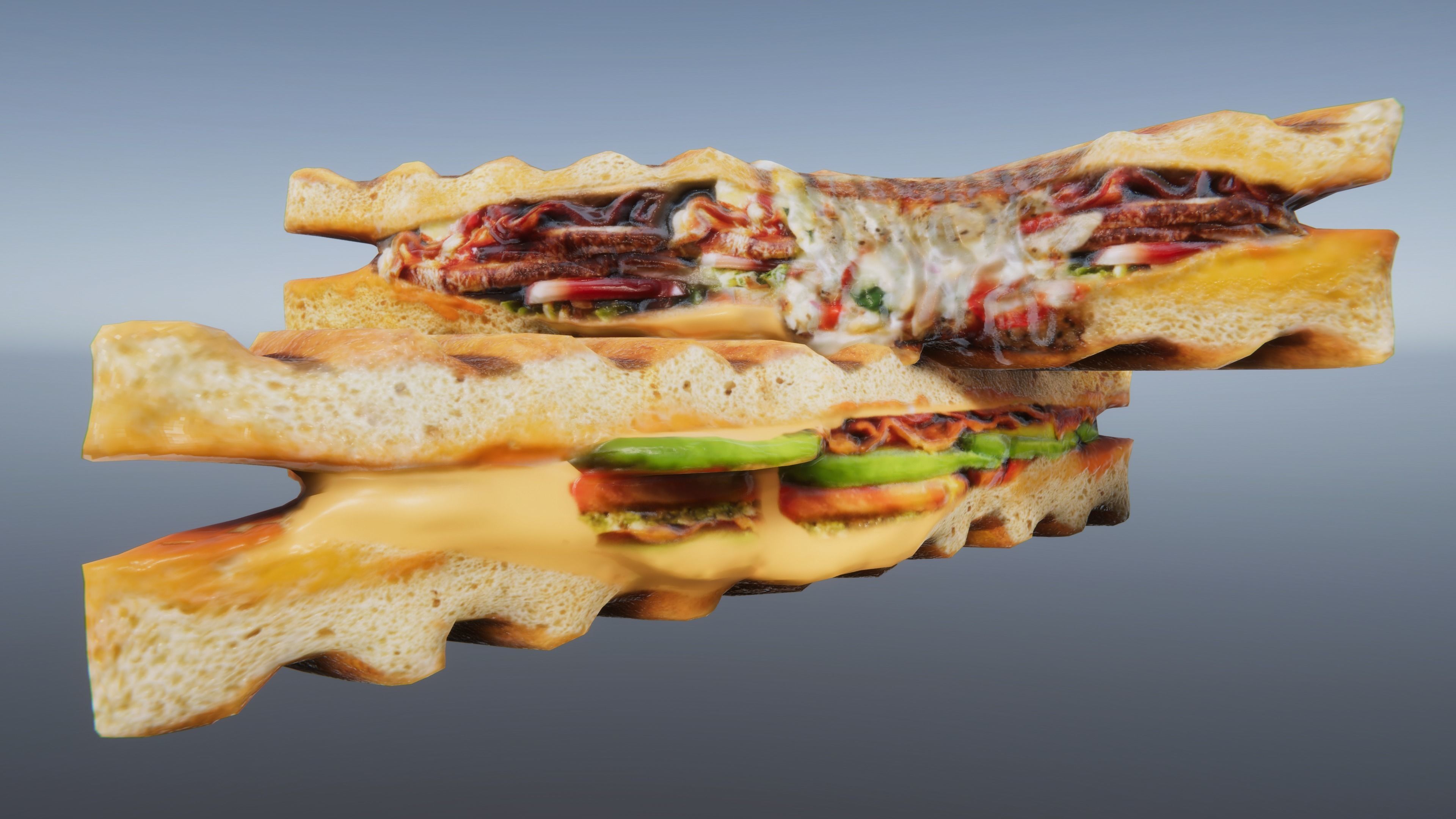 Sandwich Combo Pack Low-poly 3D model_5