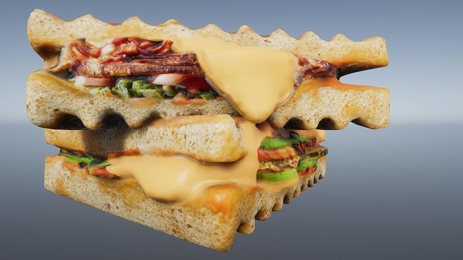 Sandwich Combo Pack Low-poly 3D model 7