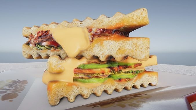 Sandwich Combo Pack Low-poly 3D model 4