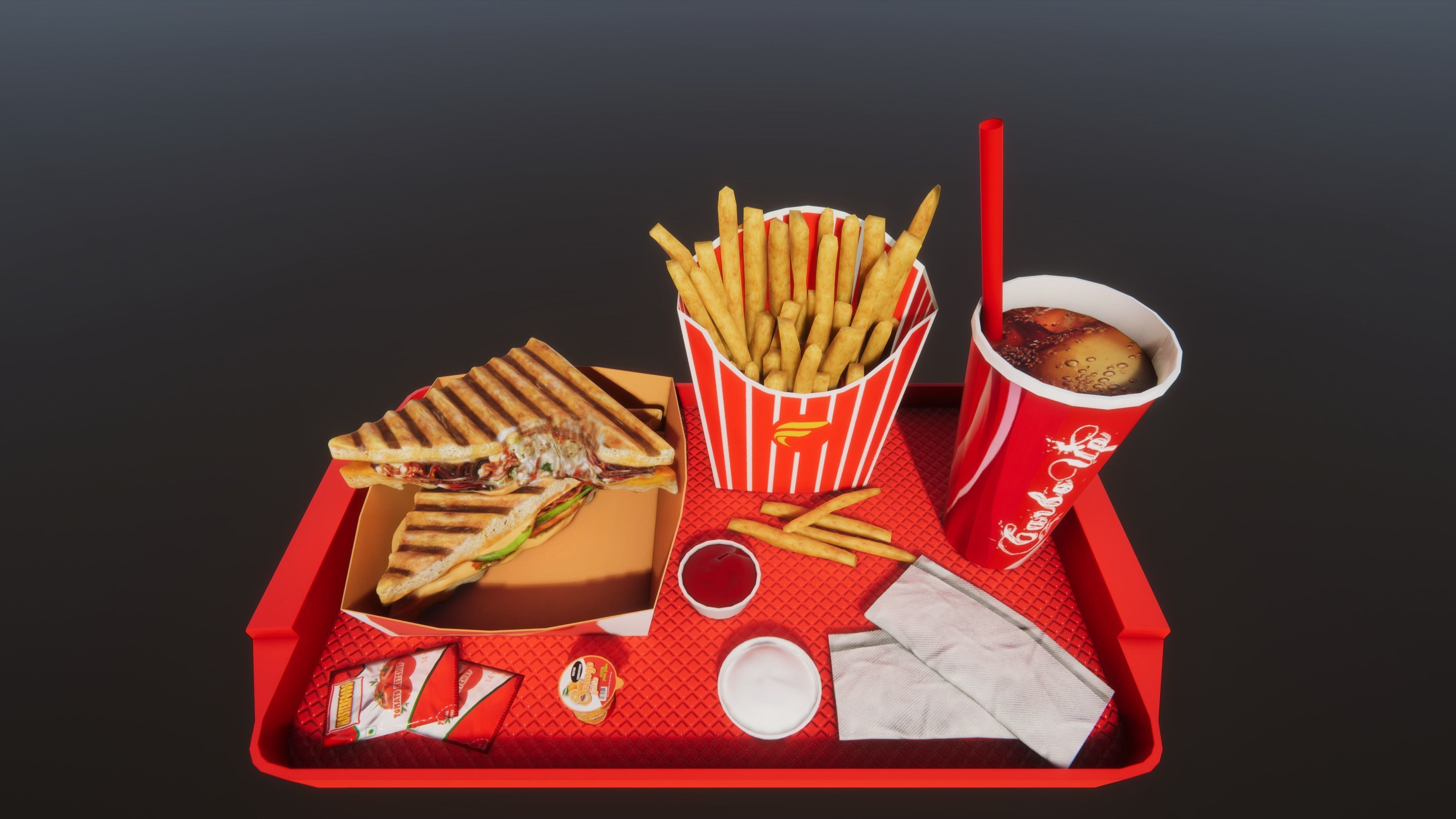 Sandwich Combo Pack Low-poly 3D model_10