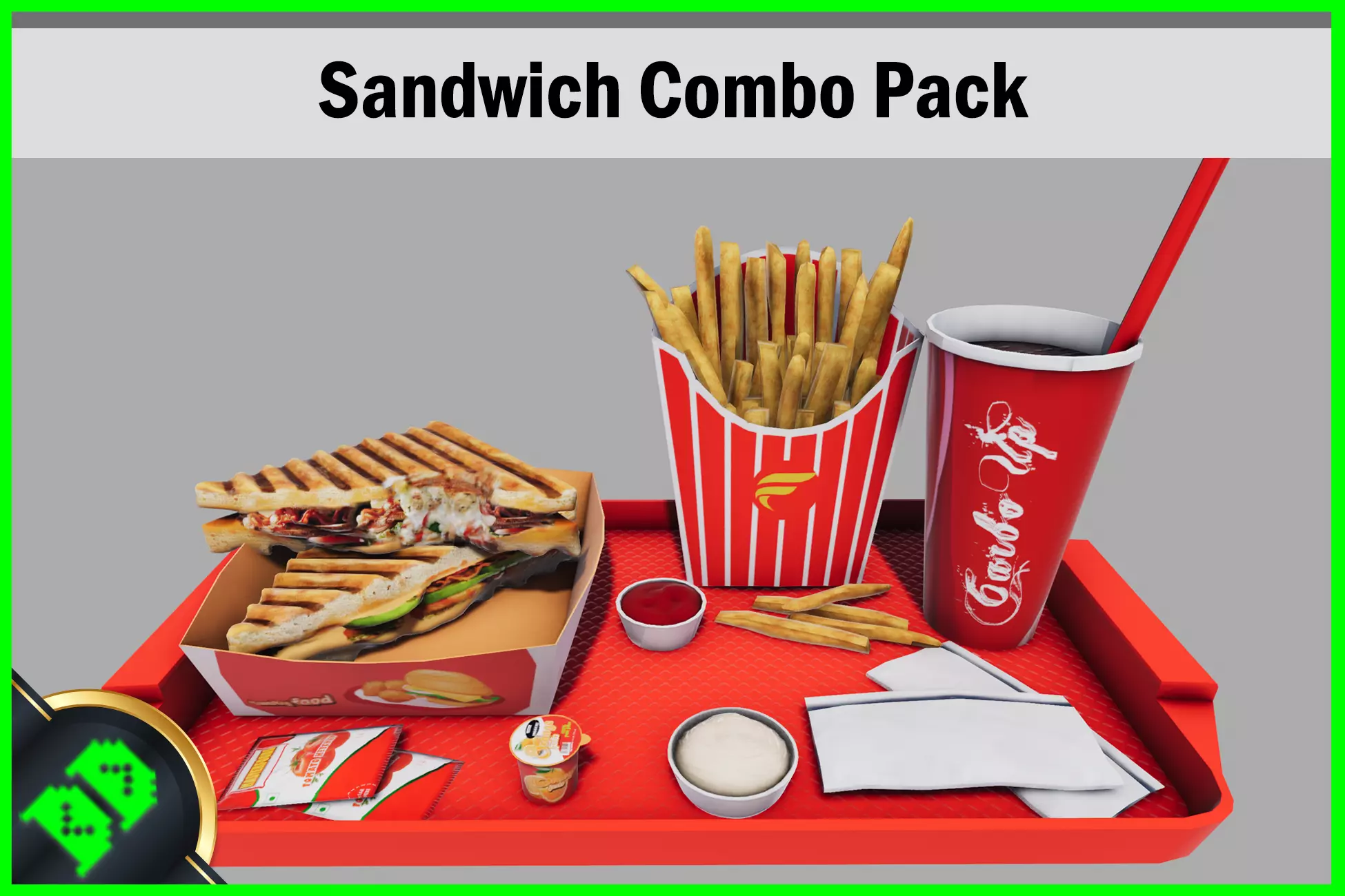 Sandwich Combo Pack Low-poly 3D model_0