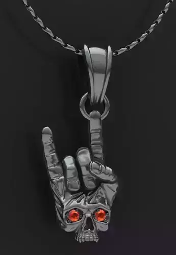 rock skull pendant