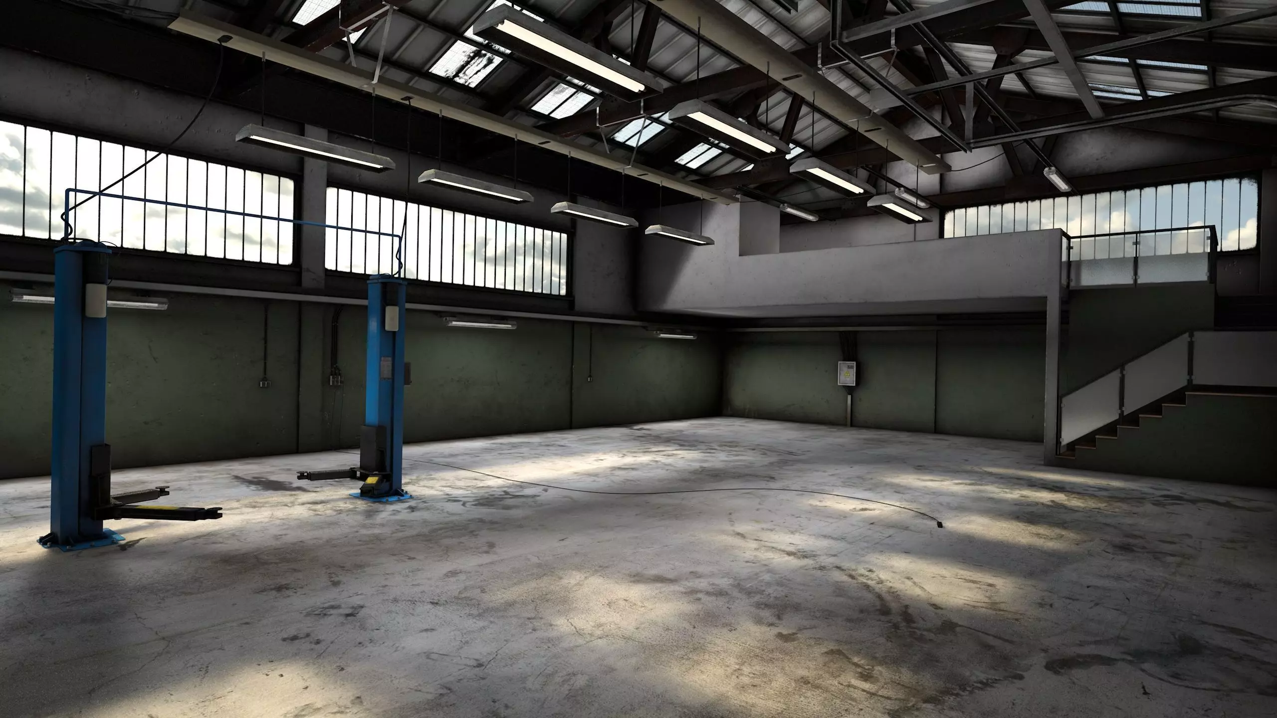 Dirty Garage Low-poly 3D model_0