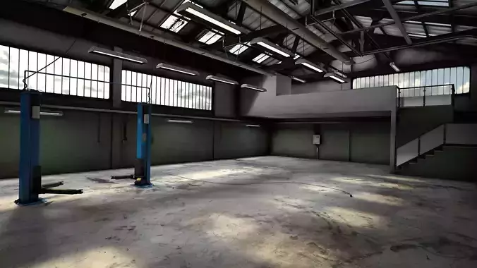 Dirty Garage Low-poly 3D model