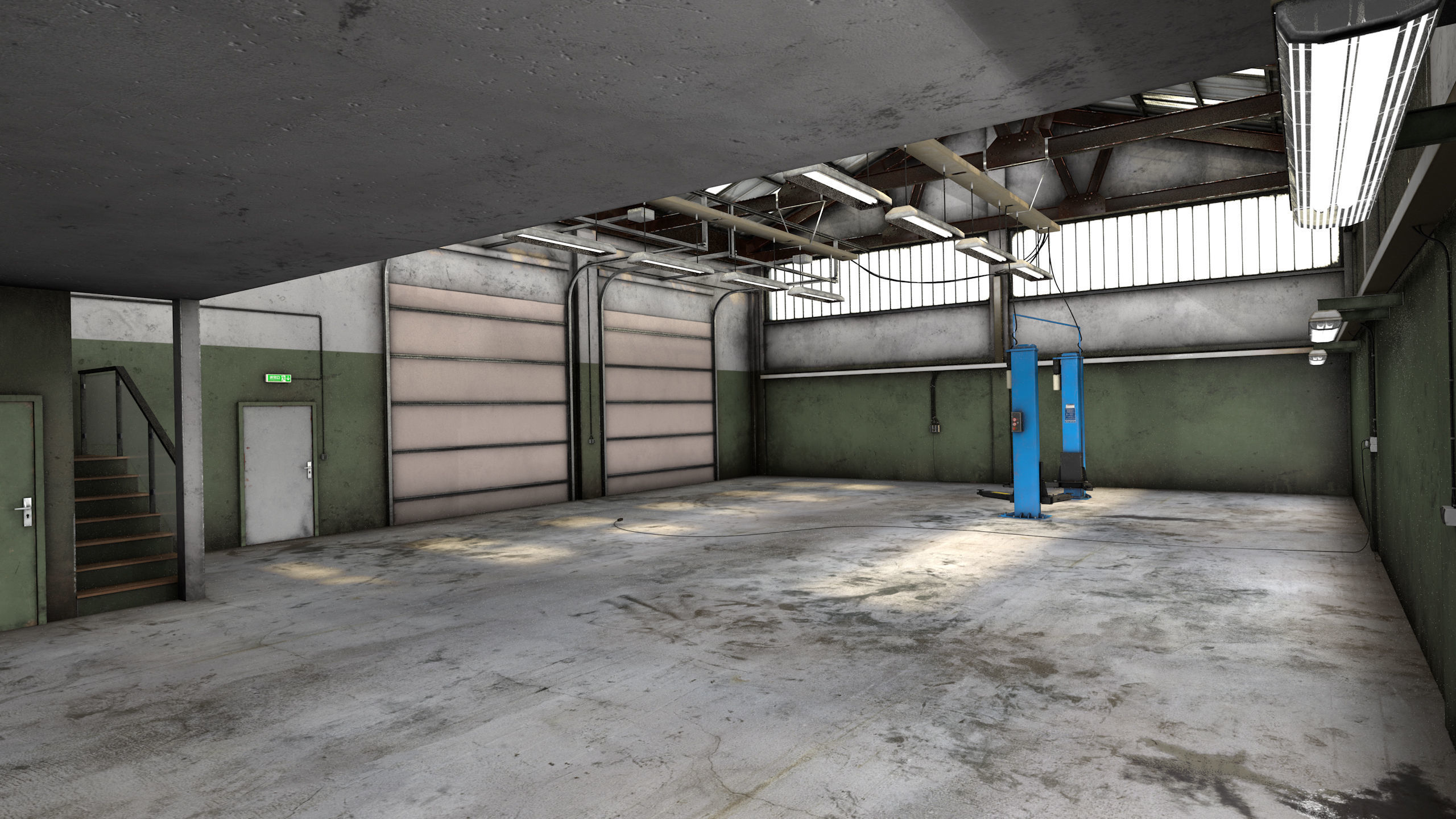 Dirty Garage Low-poly 3D model_3
