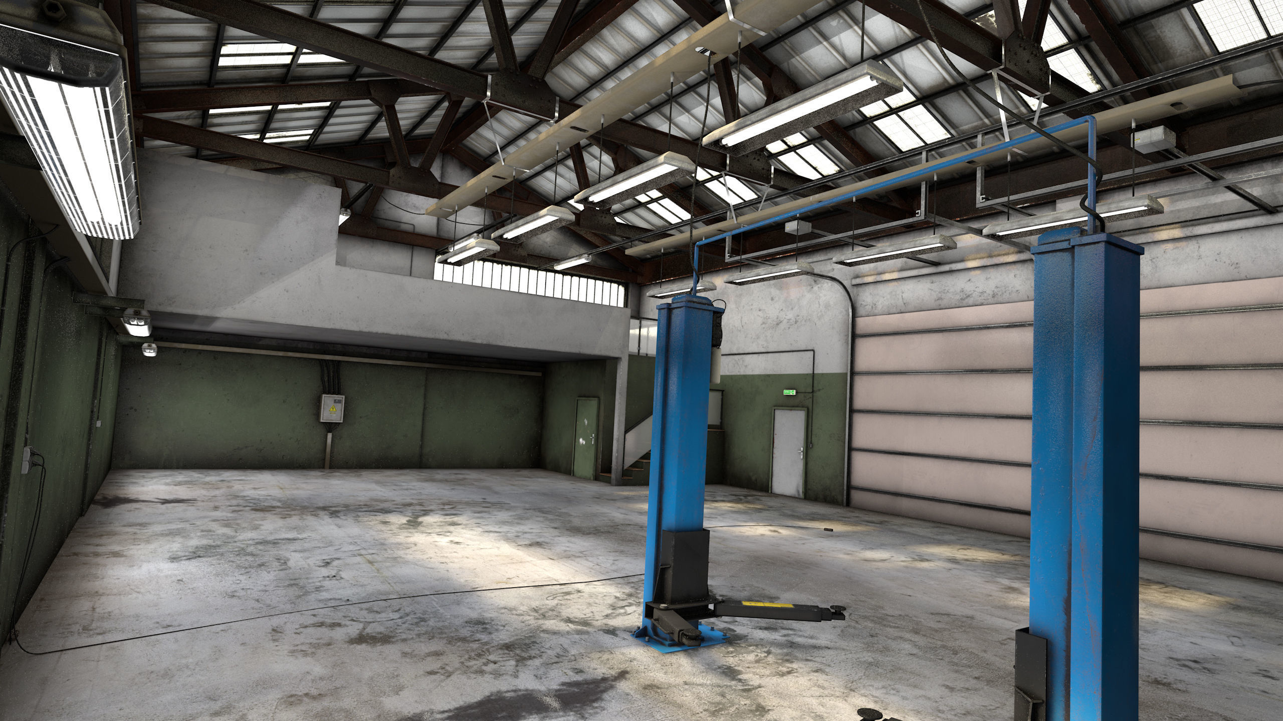 Dirty Garage Low-poly 3D model_2