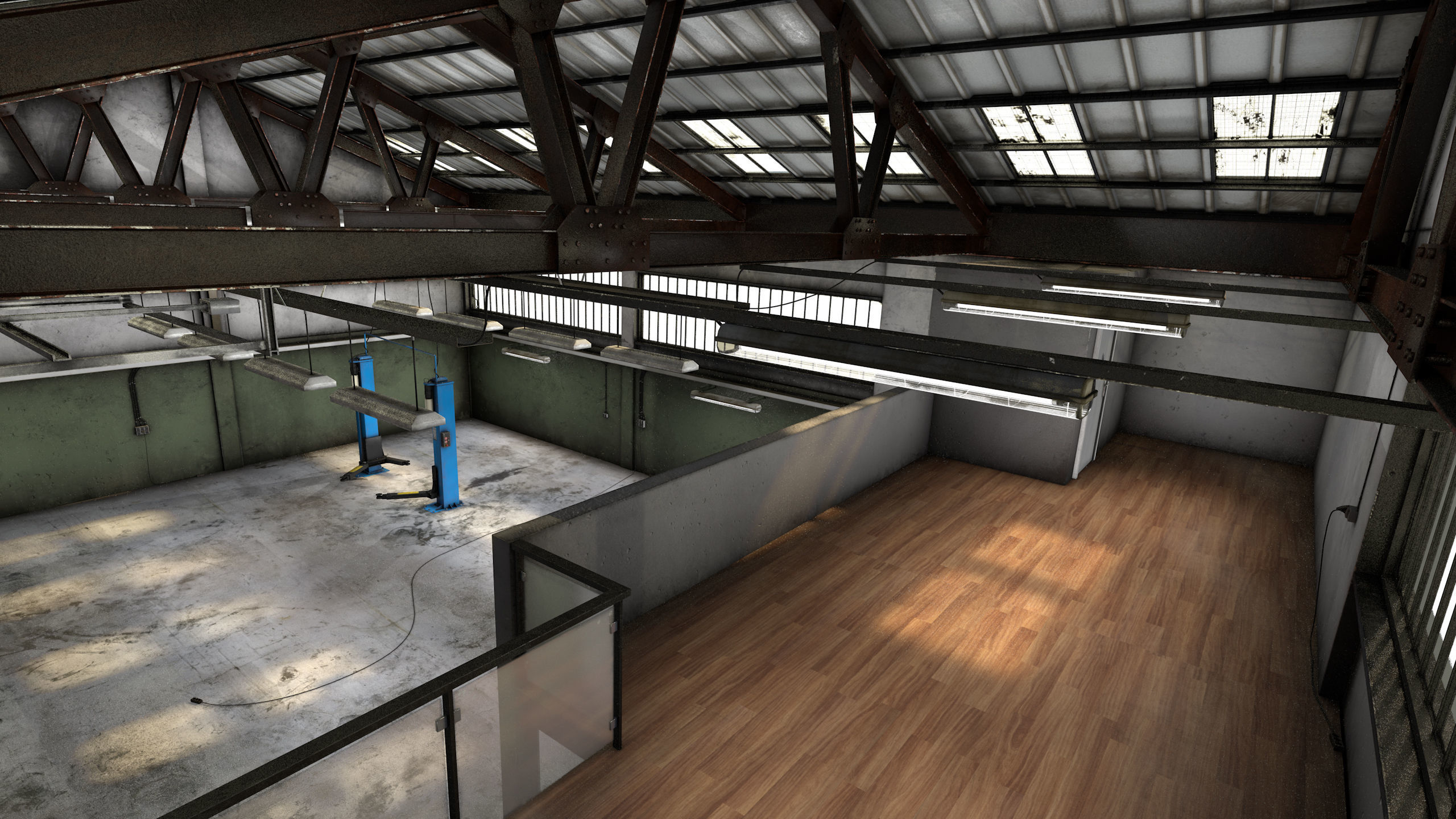 Dirty Garage Low-poly 3D model_4