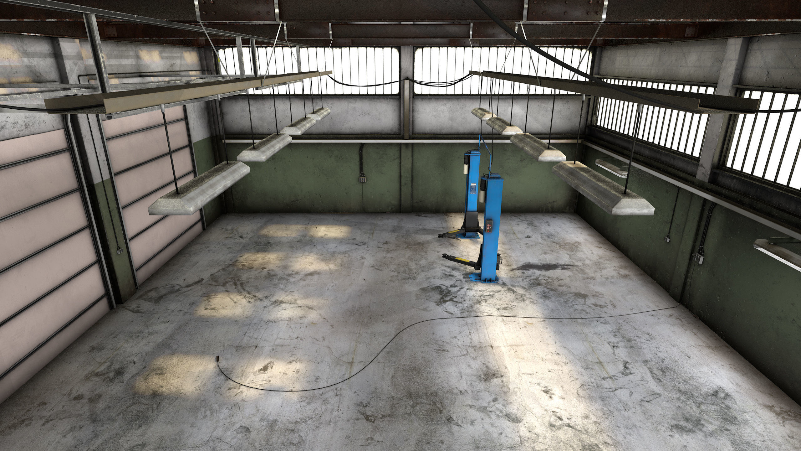 Dirty Garage Low-poly 3D model_5