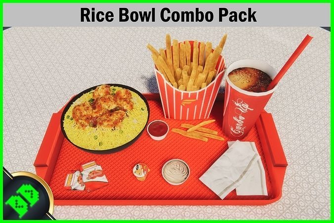 3D model Rice Bowl Combo Pack VR / AR / low-poly | CGTrader