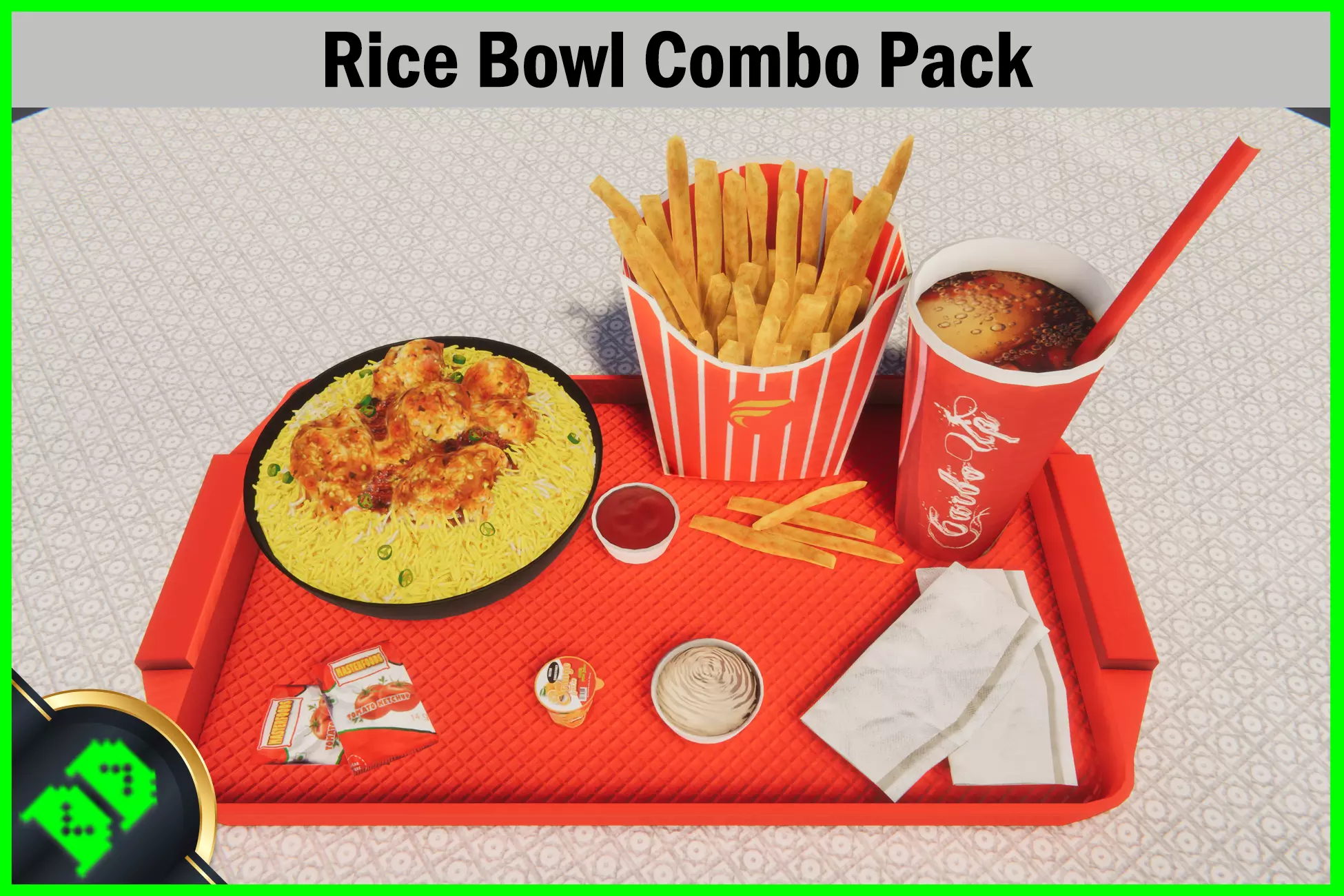 Rice Bowl Combo Pack Low-poly 3D model