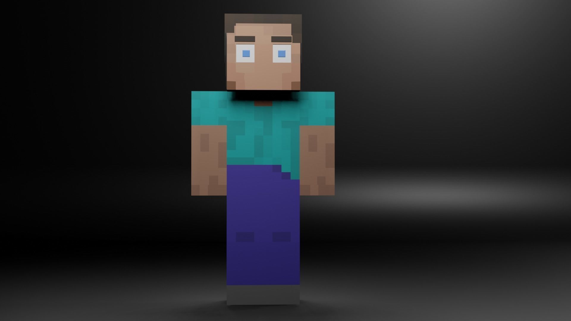 minecraft alex rigged Low-poly 3D model_6