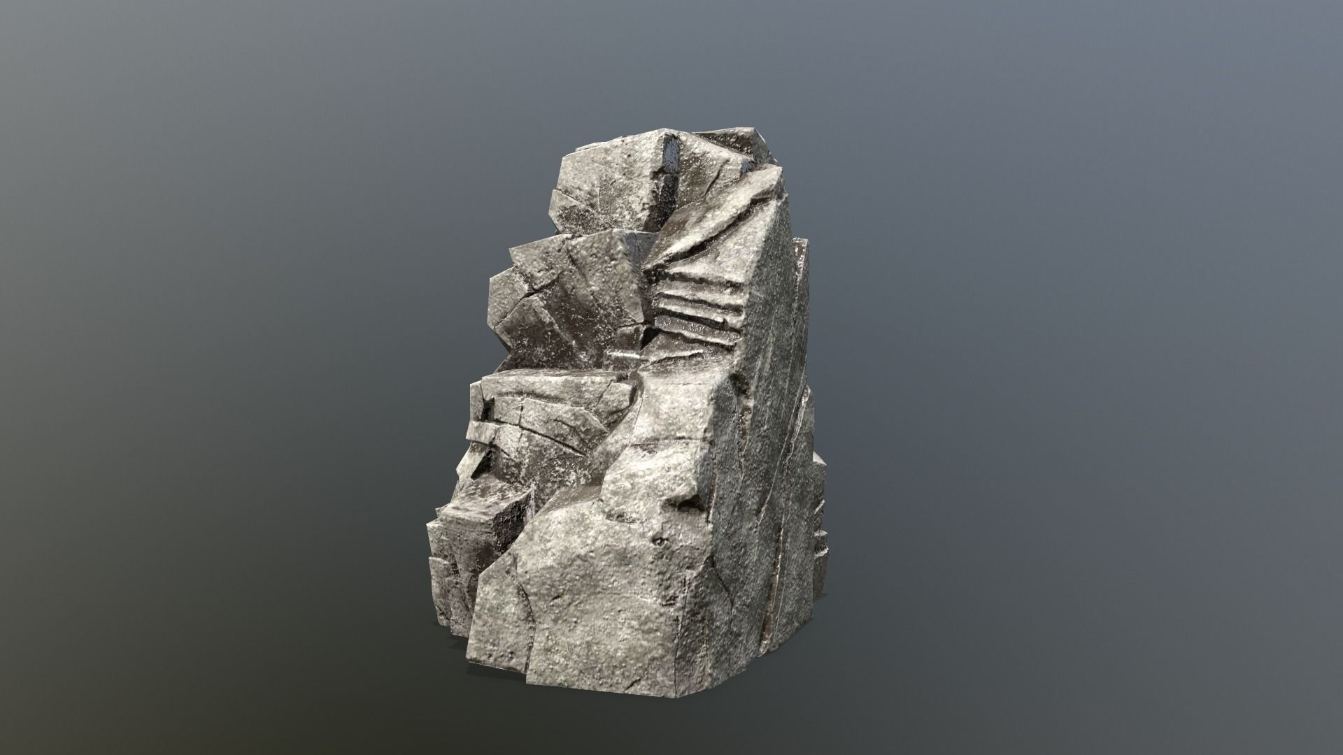 Rock Set stone sculpture Low-poly 3D model_5