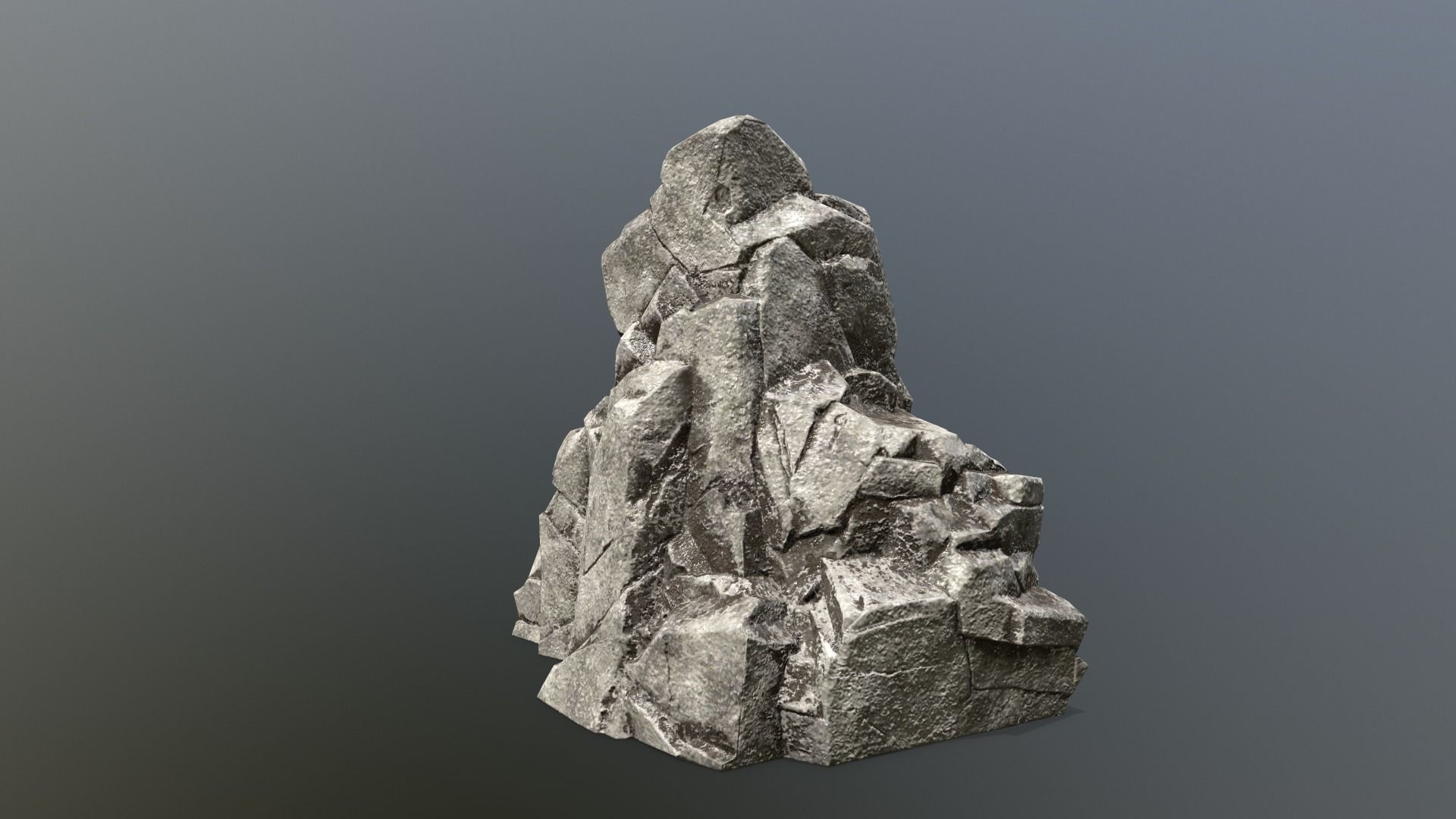 Rock Set stone sculpture Low-poly 3D model_14