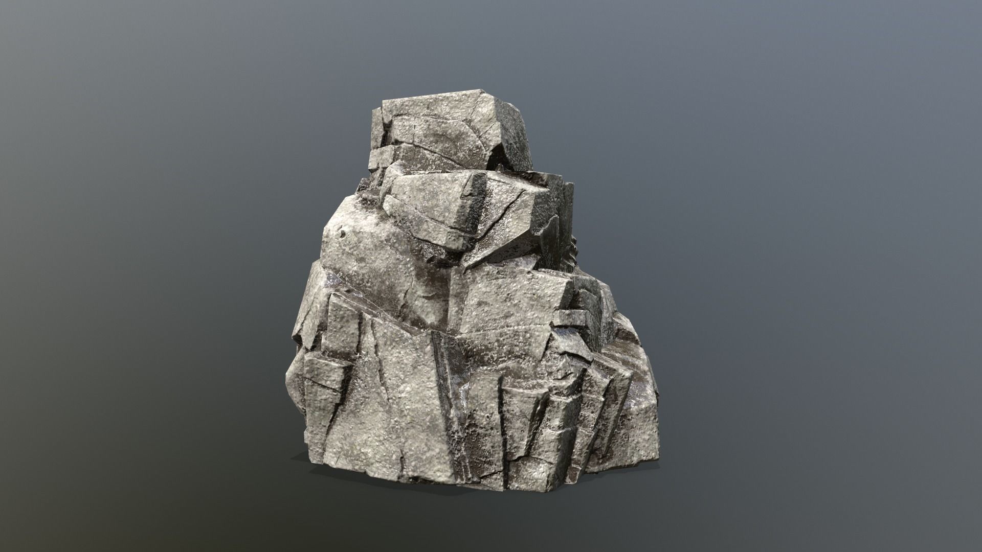Rock Set stone sculpture Low-poly 3D model_6