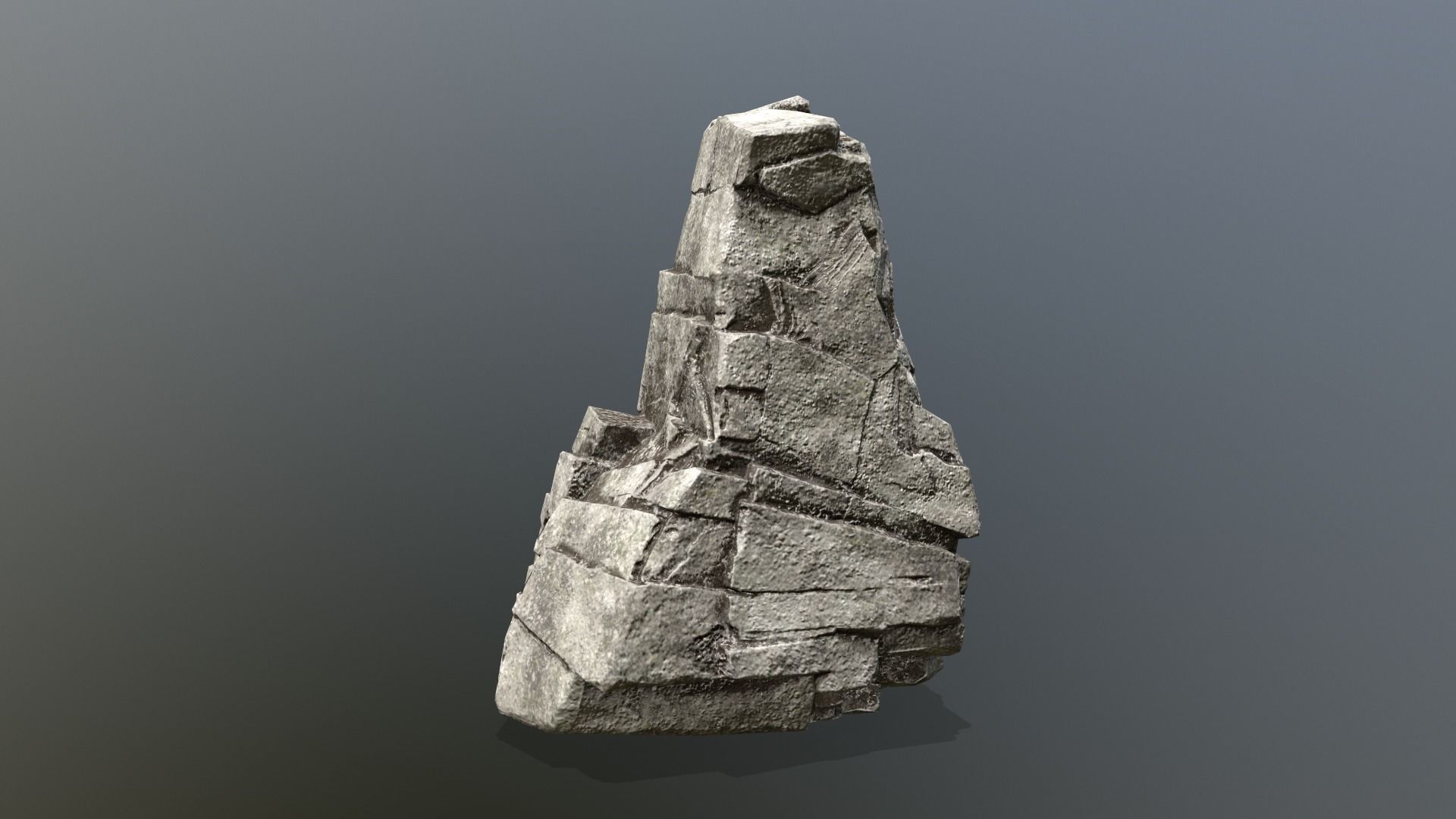 Rock Set stone sculpture Low-poly 3D model_3