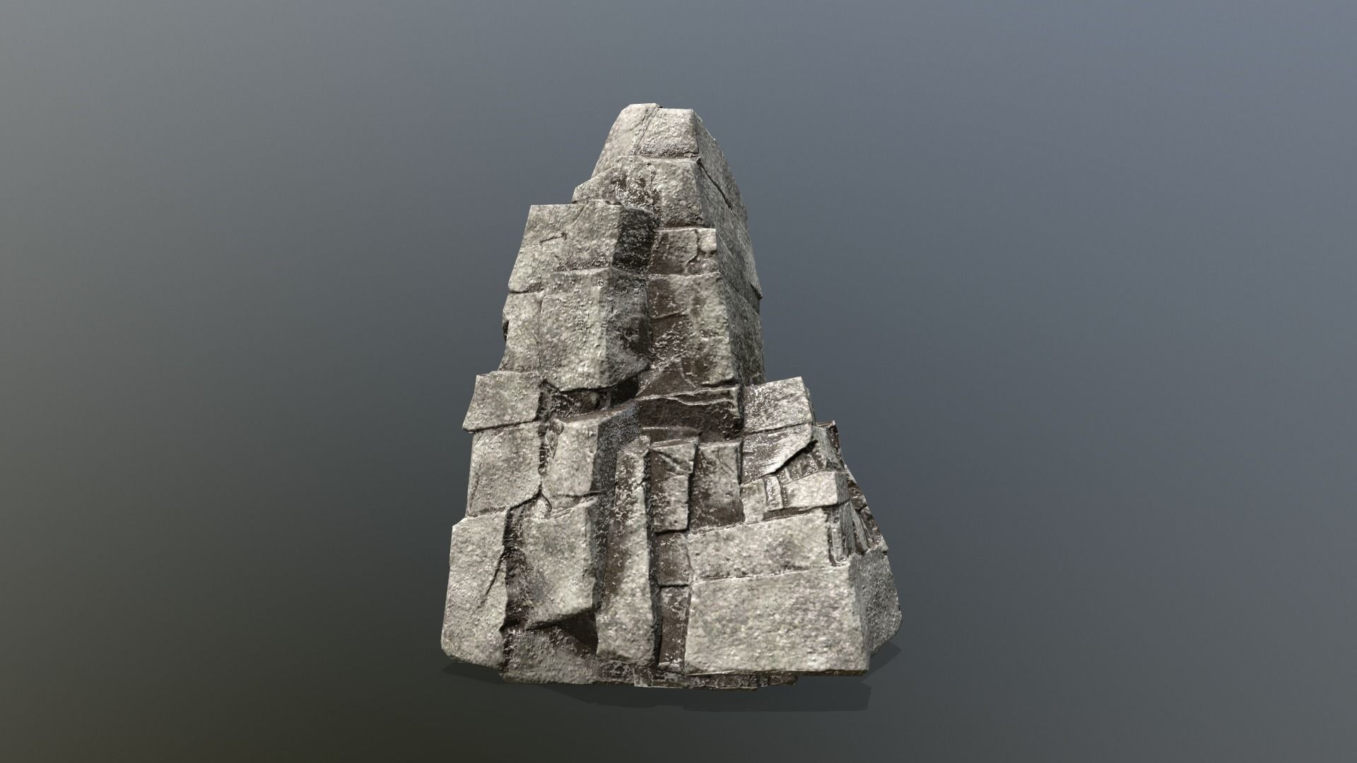Rock Set stone sculpture Low-poly 3D model_2