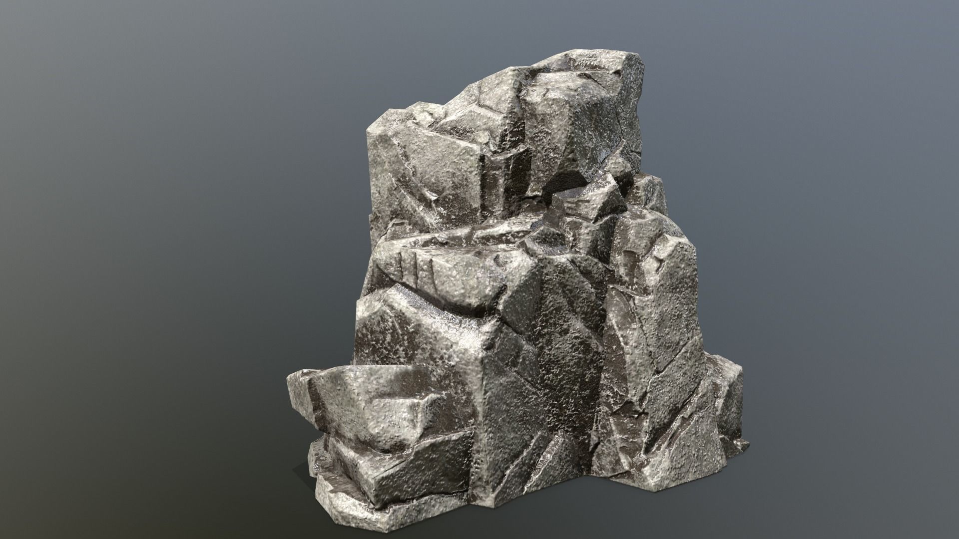 Rock Set stone sculpture Low-poly 3D model_13