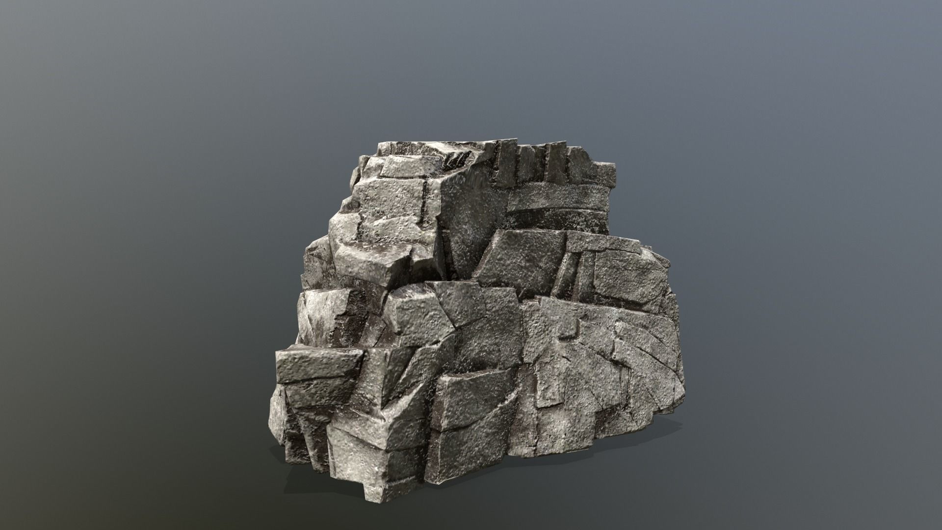 Rock Set stone sculpture Low-poly 3D model_16