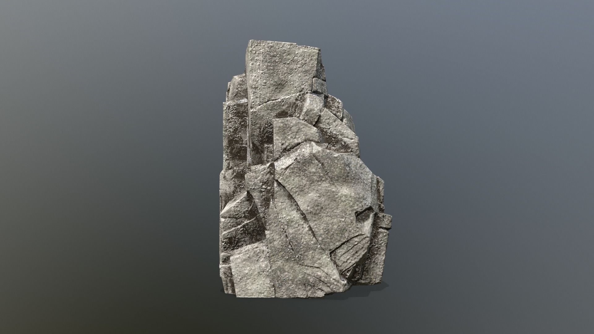 Rock Set stone sculpture Low-poly 3D model_8
