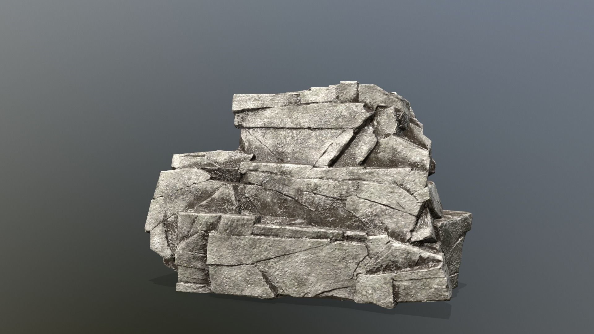 Rock Set stone sculpture Low-poly 3D model_15